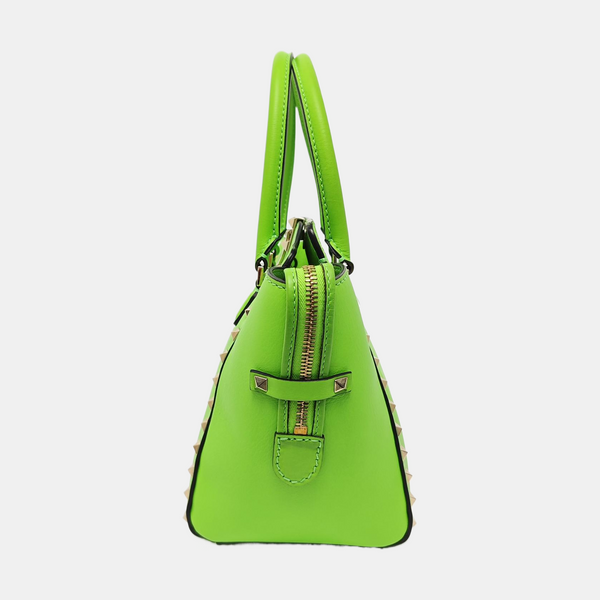 Rockstud Small Calfskin Green