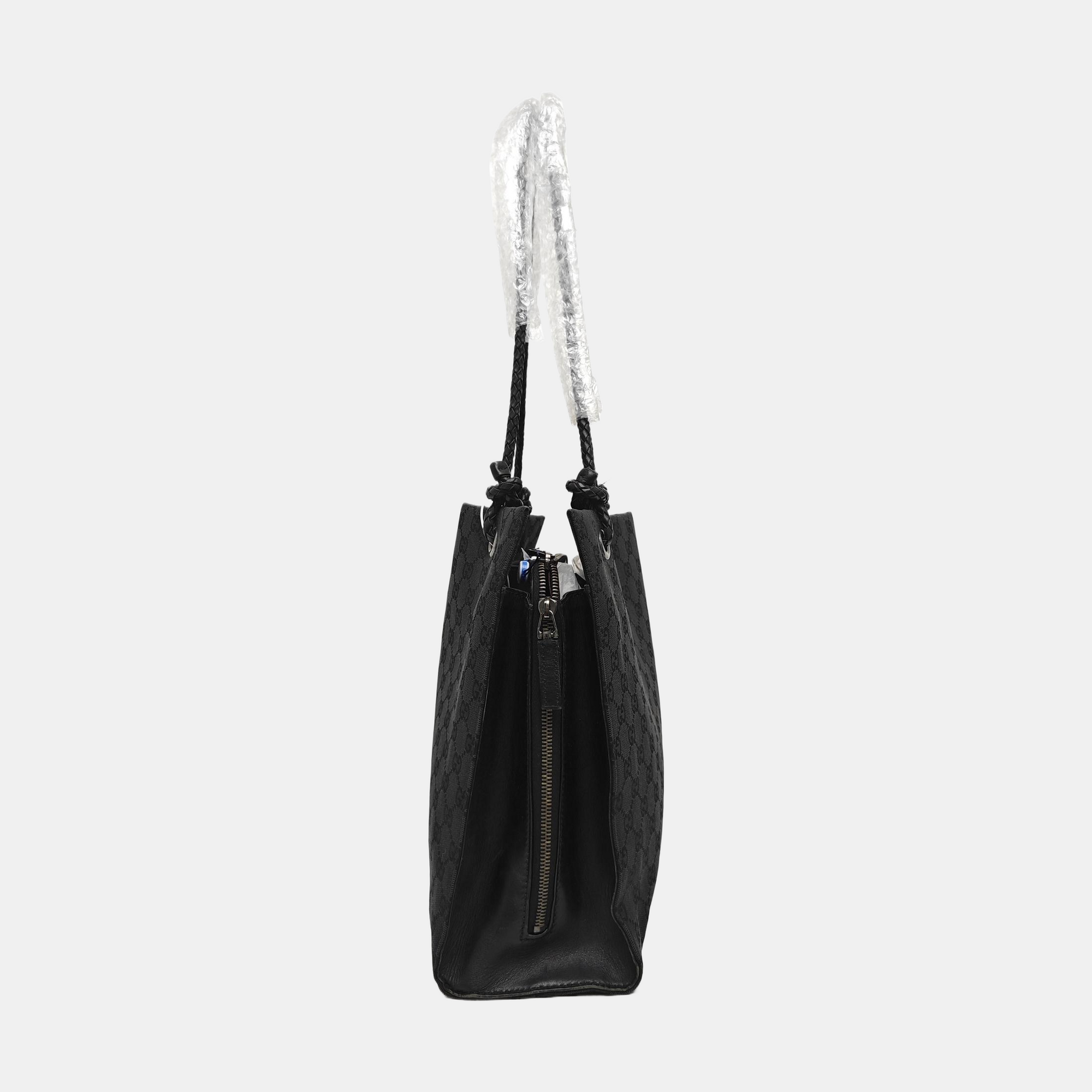 Monogram Canvas Tote Bag Black