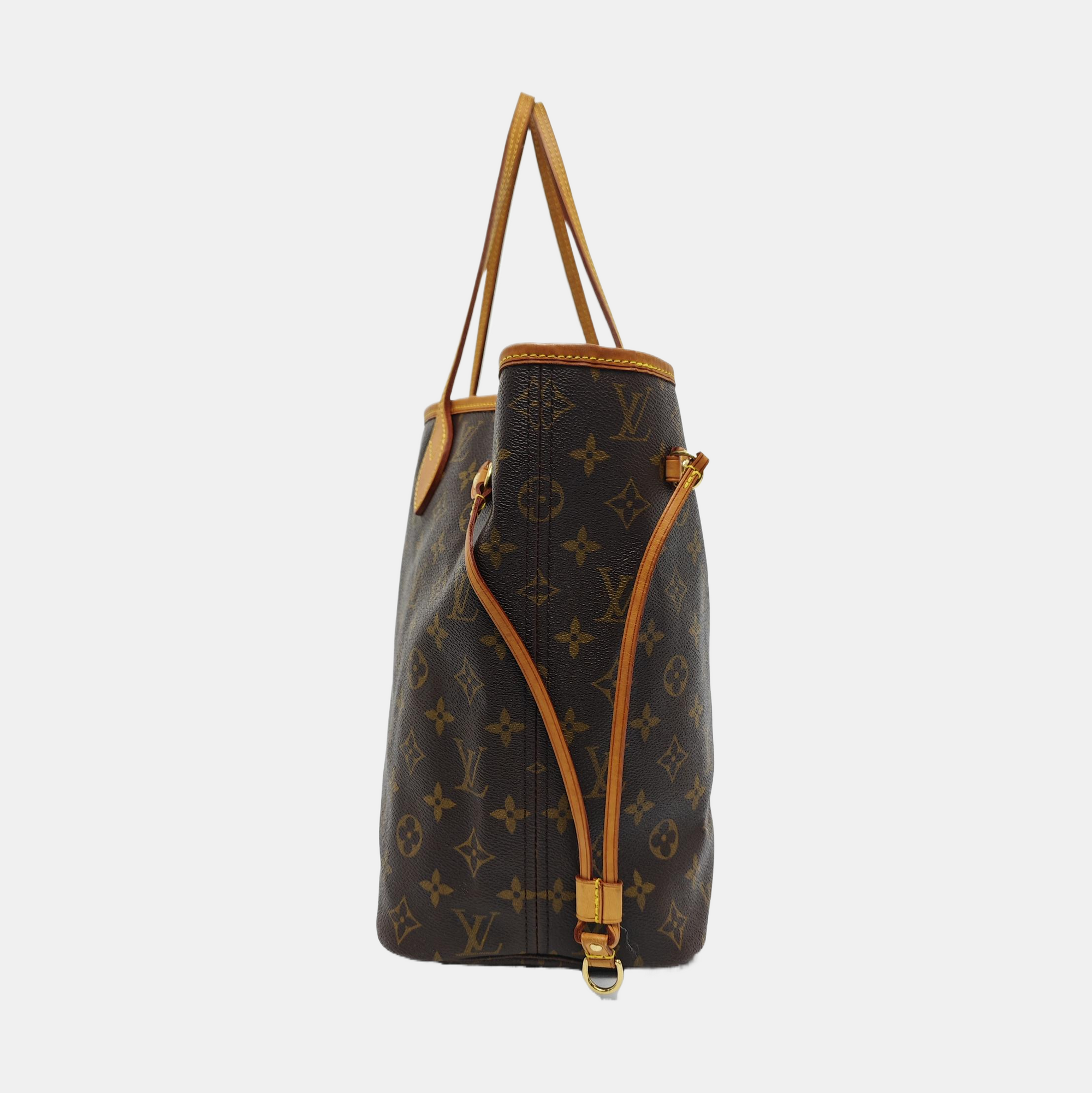 NEVERFULL MM Monogram Coated Canvas Brown