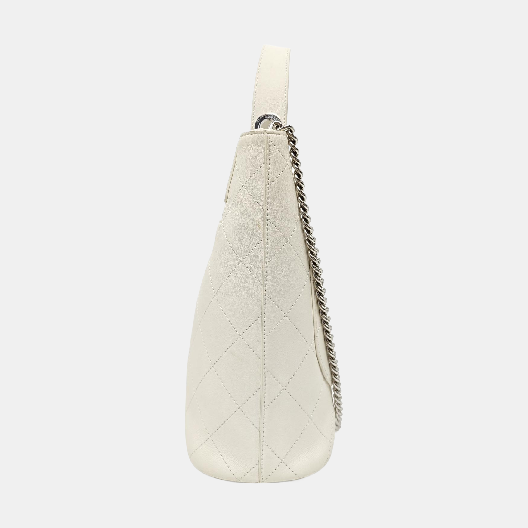 Quilted Calfskin Shoulder Bag White