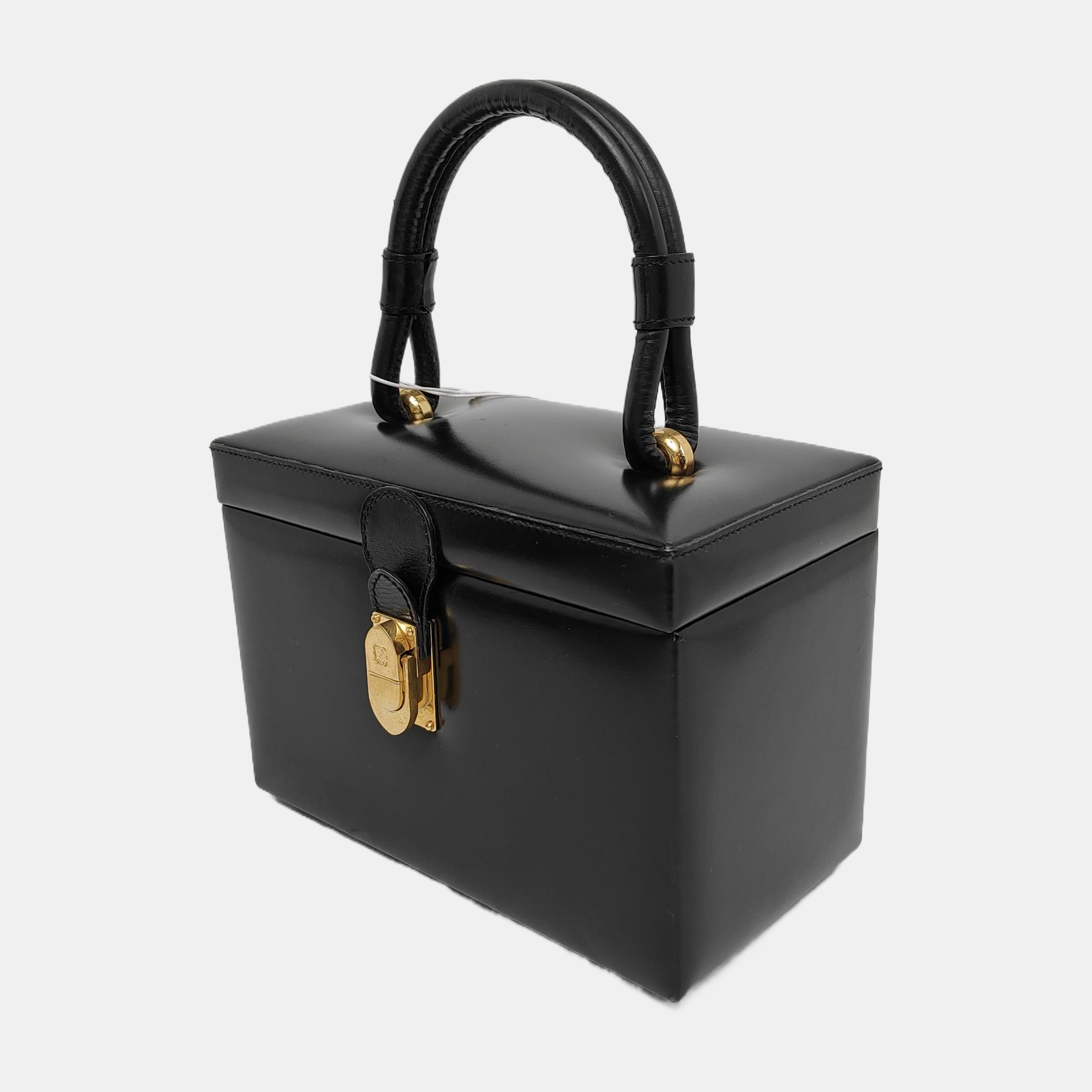 Calfskin Top Handle Bag Black