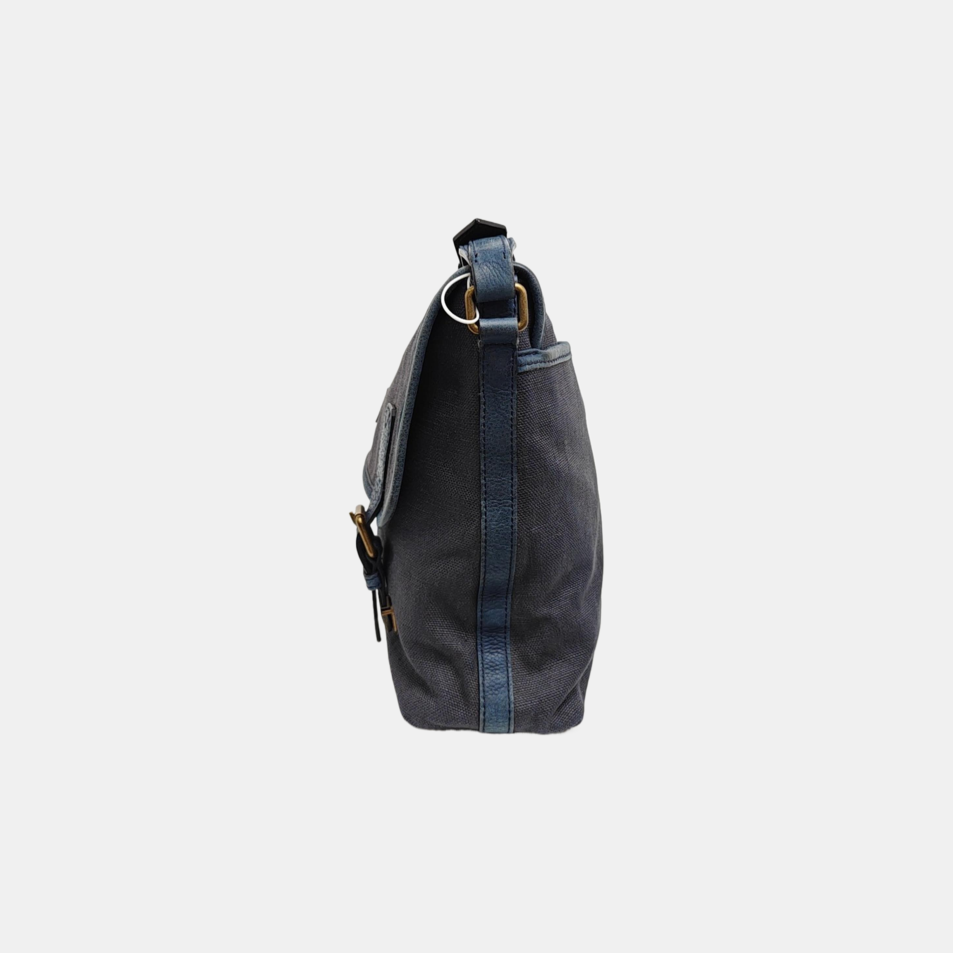 Fabric Shoulder Bag Blue