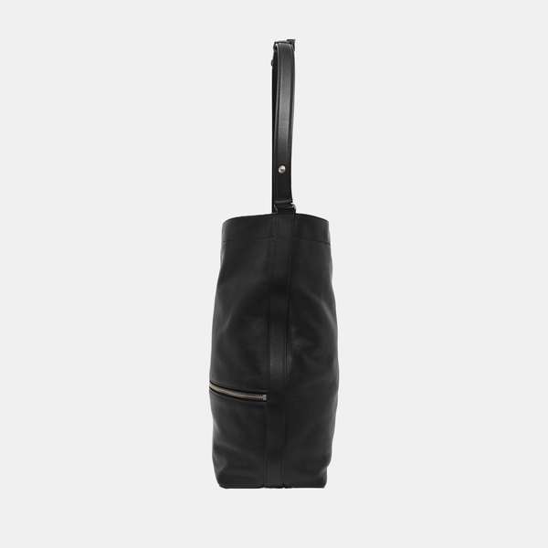 Calfskin Bucket Bag Large Black
