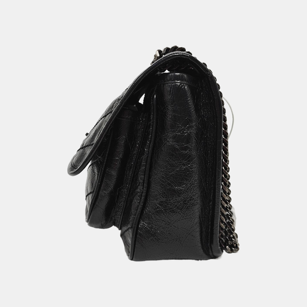 NIKI Small Chevron Calfskin Black
