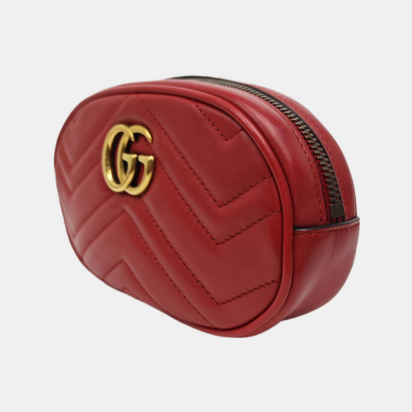 GG Marmont Super Mini Quilted Calfskin Red