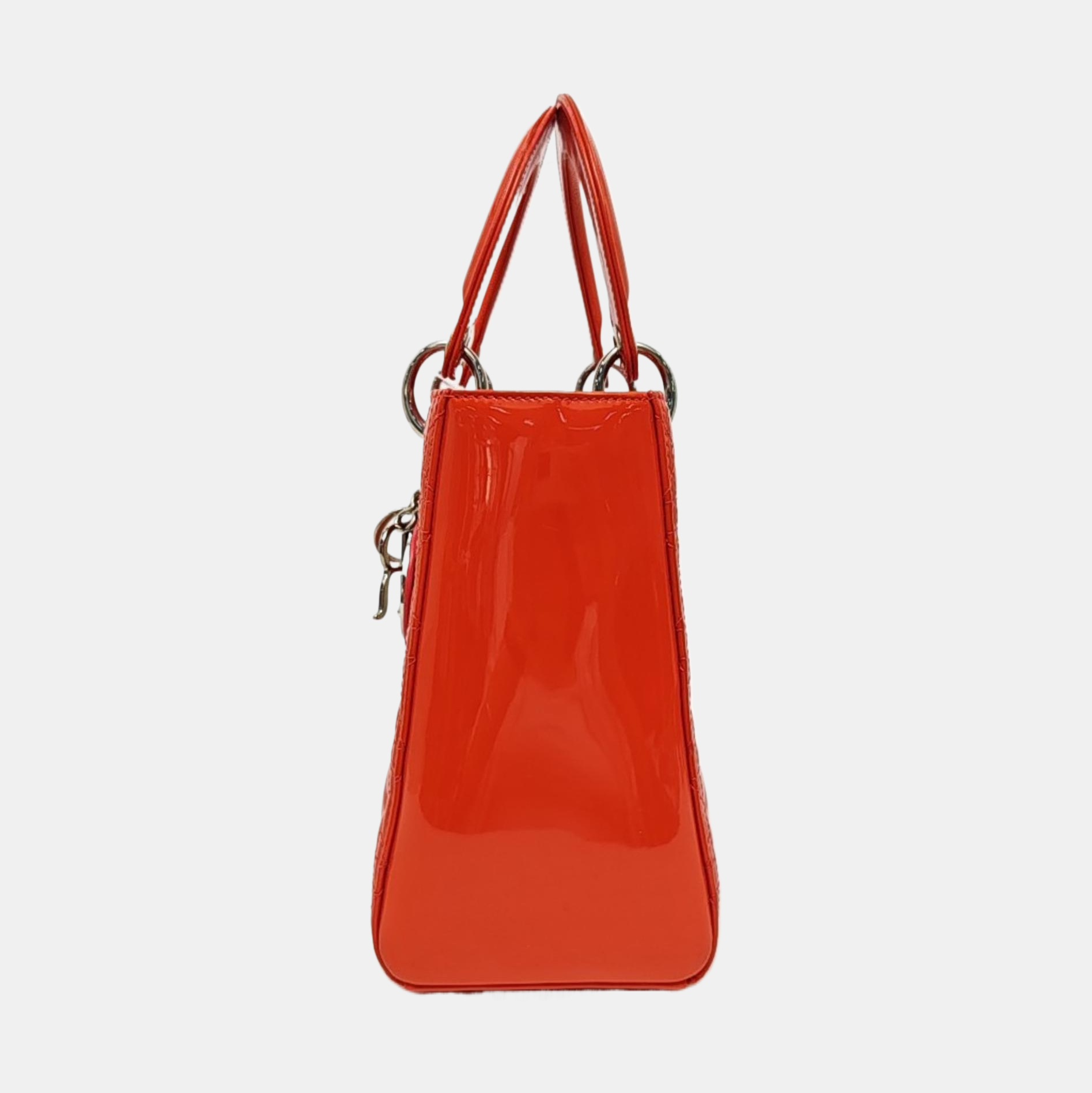 Lady Dior Medium Cannage Patent Leather Orange