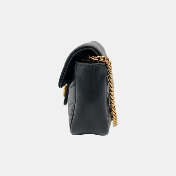 GG Marmont Mini Quilted Calfskin Black