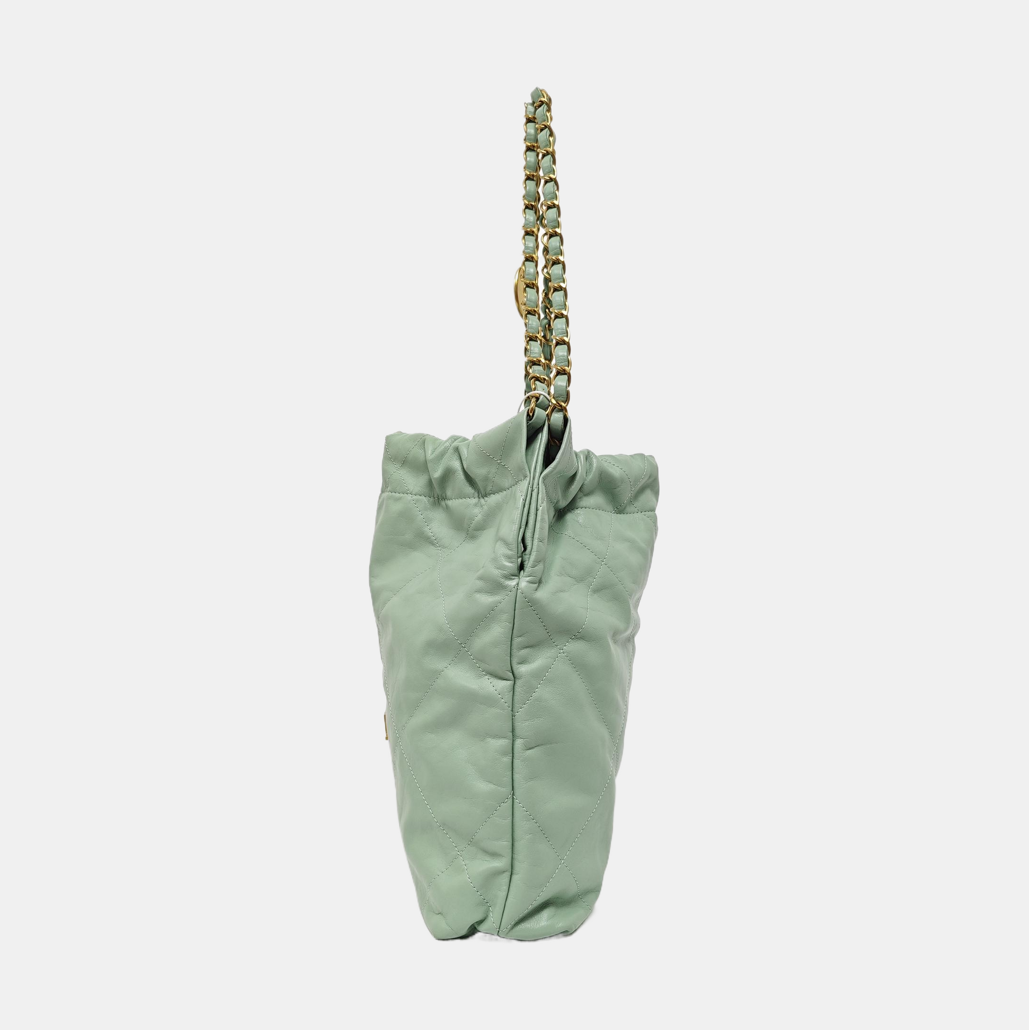 CHANEL 22 Small Quilted Calfskin Green