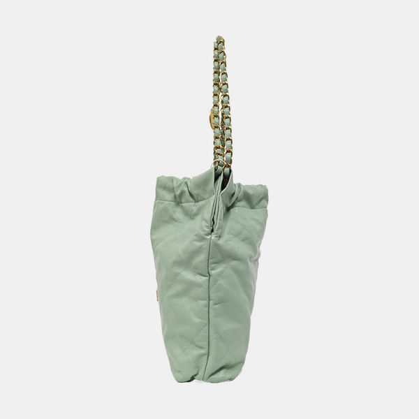 CHANEL 22 Small Quilted Calfskin Green