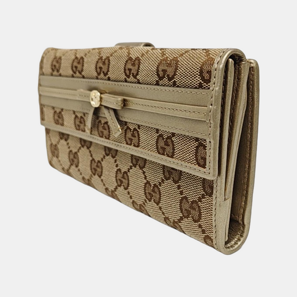 Monogram Fabric Wallet Beige
