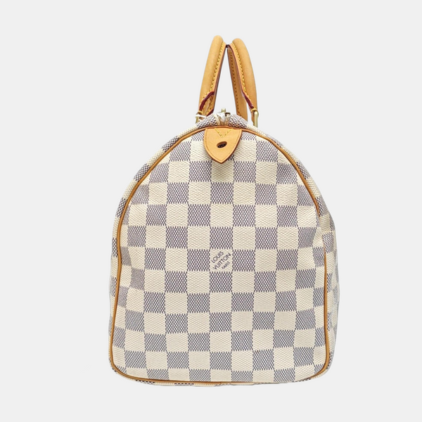 SPEEDY 30 Damier Azur Coated Canvas White
