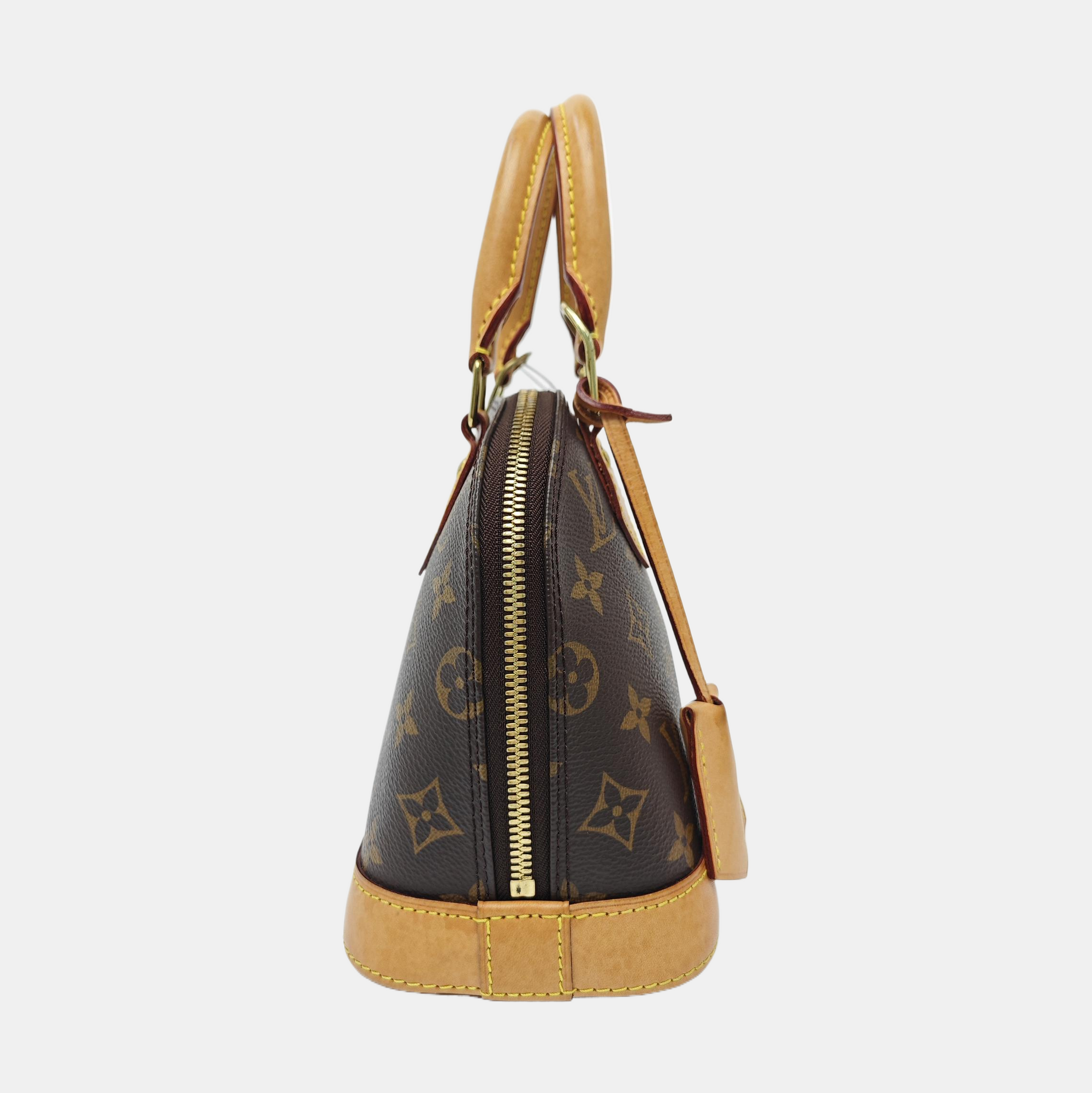 ALMA BB Monogram Coated Canvas Brown