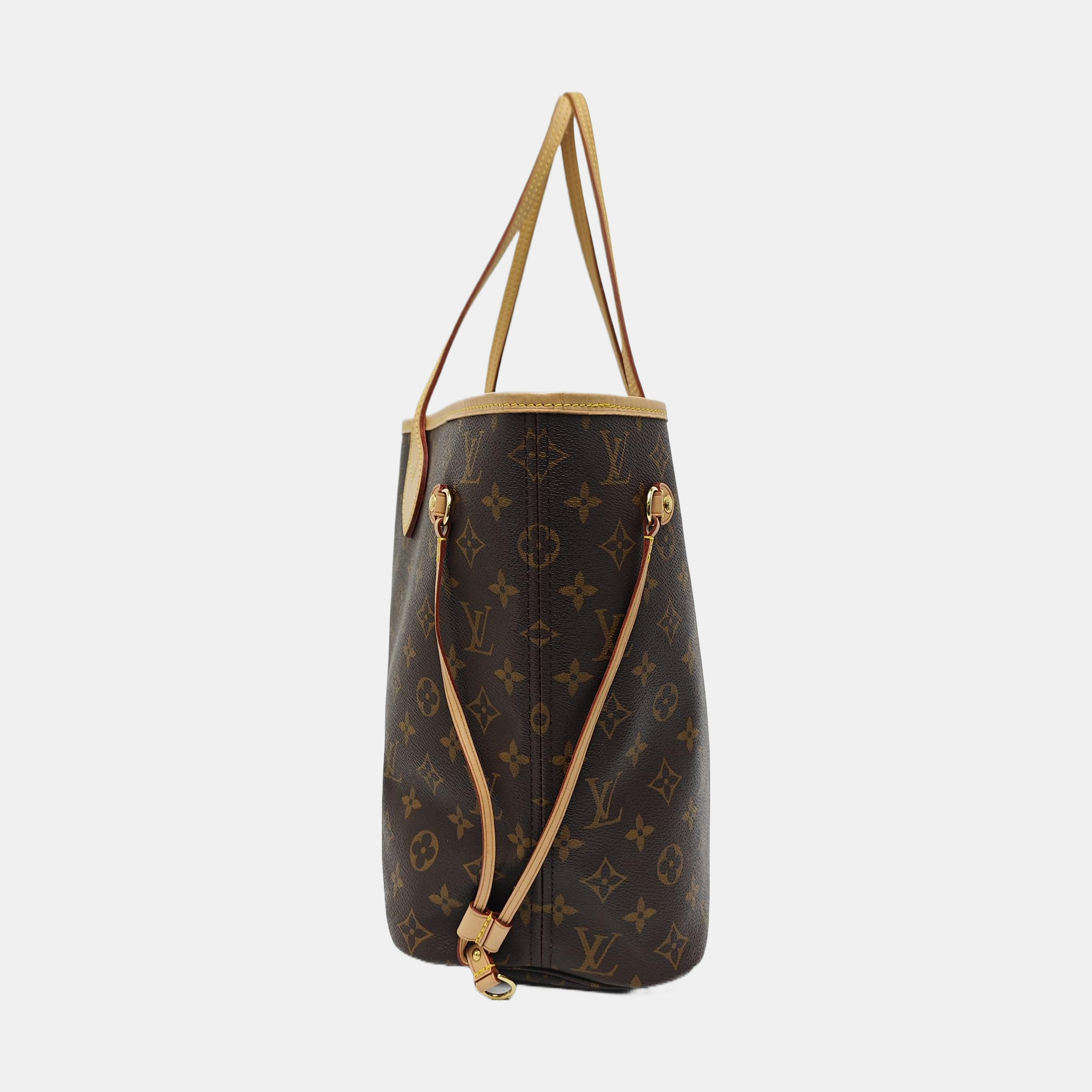 NEVERFULL MM Monogram Coated Canvas Brown