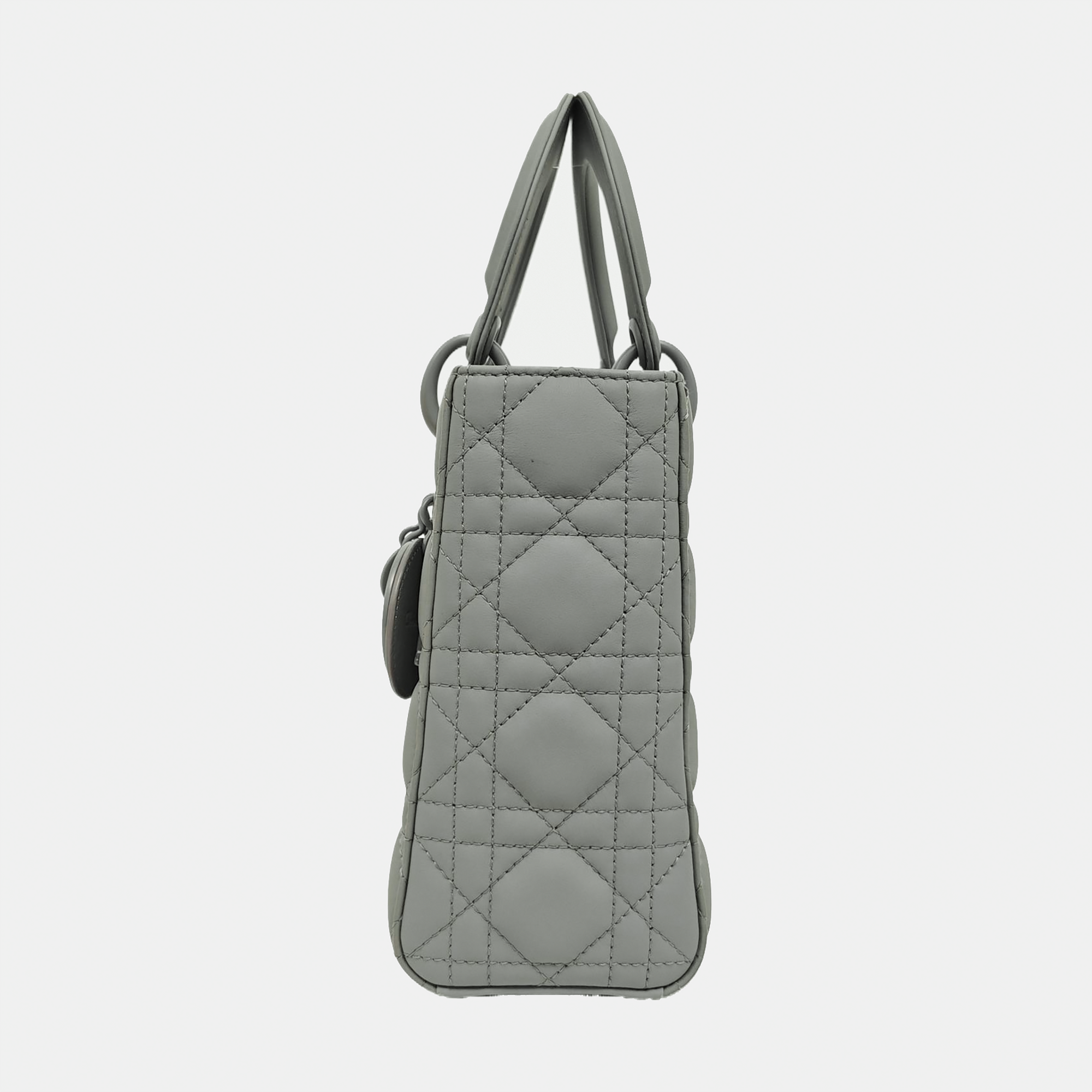 Lady Dior Small Cannage Lambskin Gray