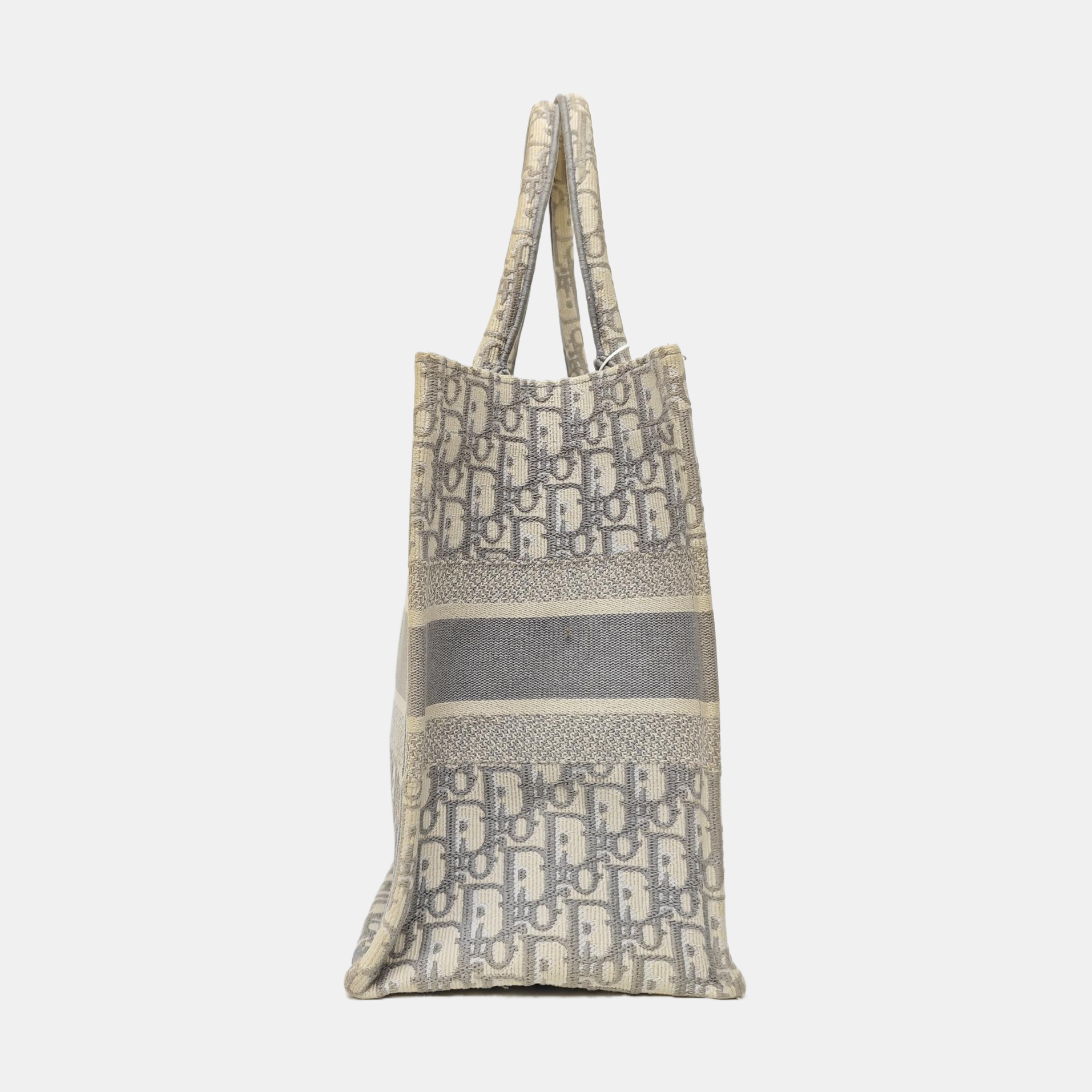 Book Tote Medium Oblique Canvas White