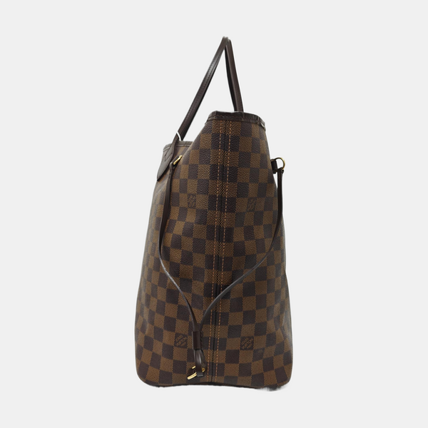 NEVERFULL GM Damier Ebene Coated Canvas Brown