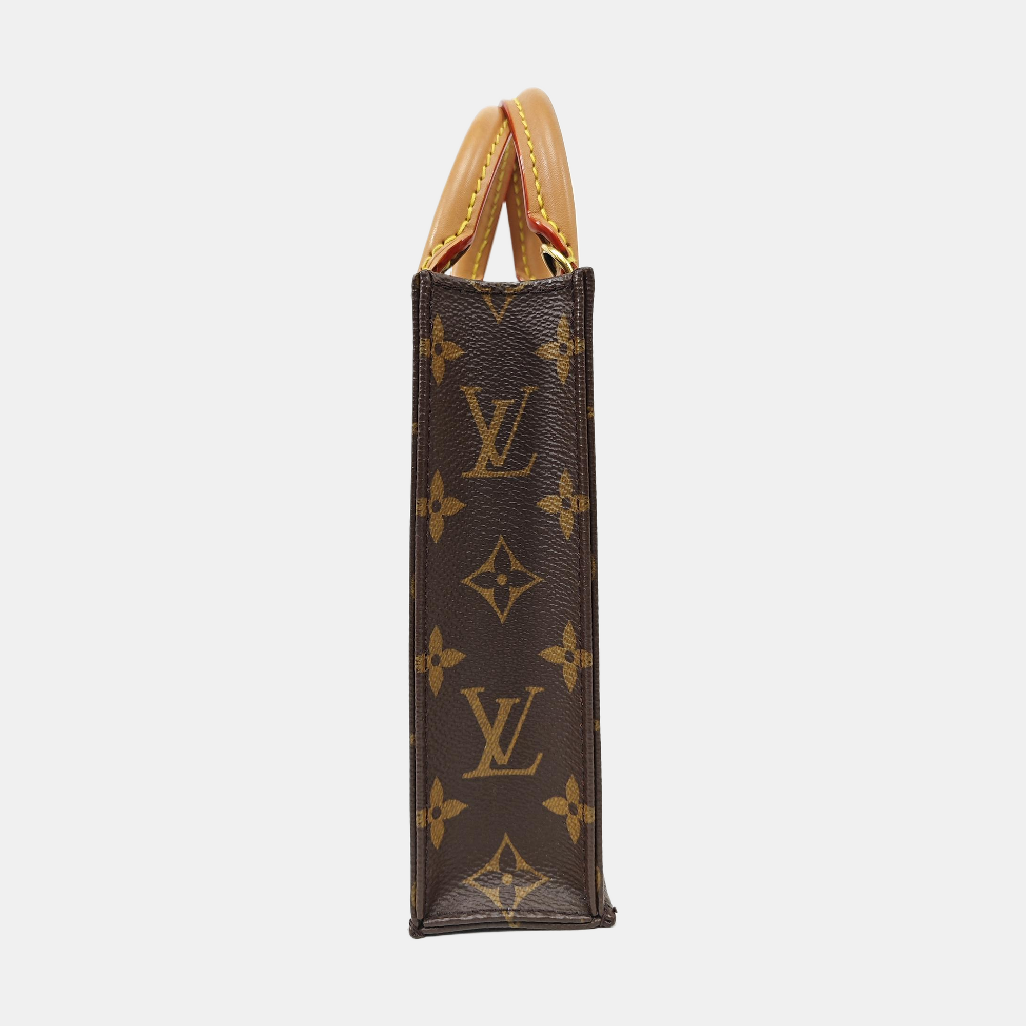 SAC PLAT Mini Monogram Coated Canvas Brown