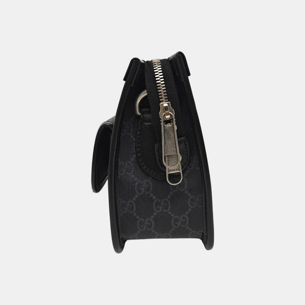 Monogram Coated Canvas Shoulder Bag Black