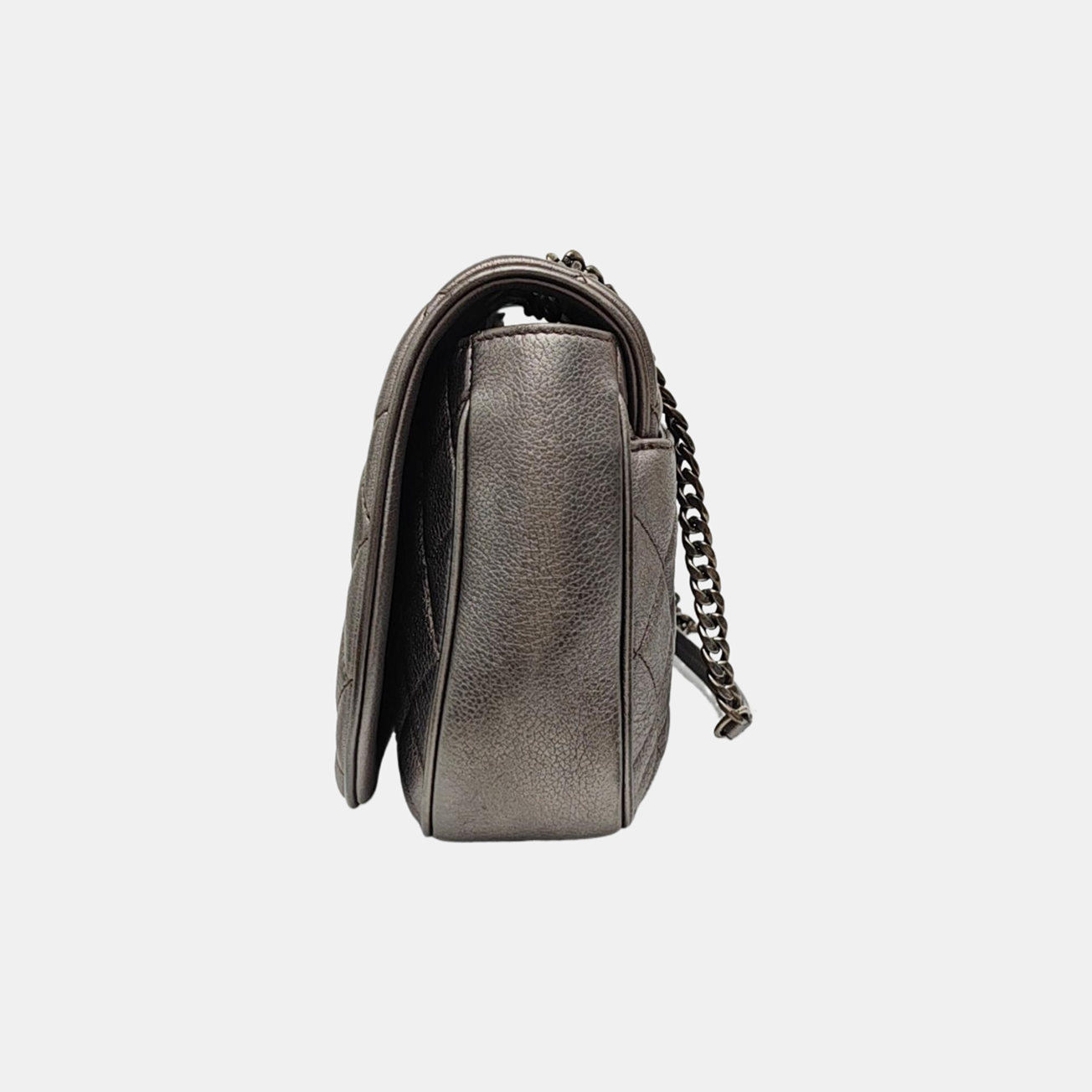 Quilted Grained Calfskin Silver