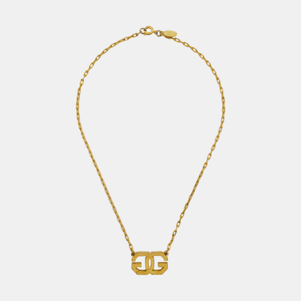 G Cube Metal Gold Necklace