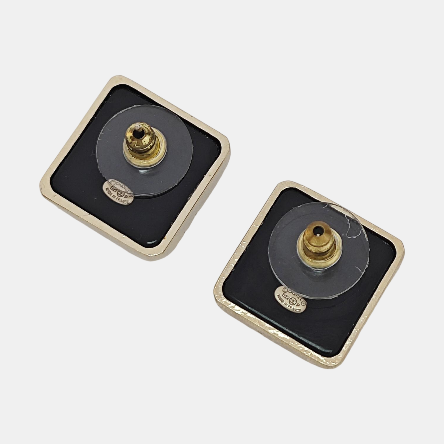 Metal Black Stud Earrings