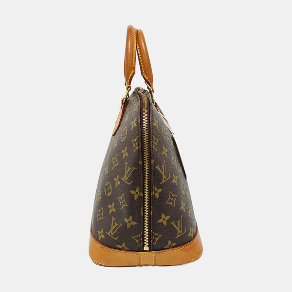 ALMA PM Monogram Coated Canvas Brown