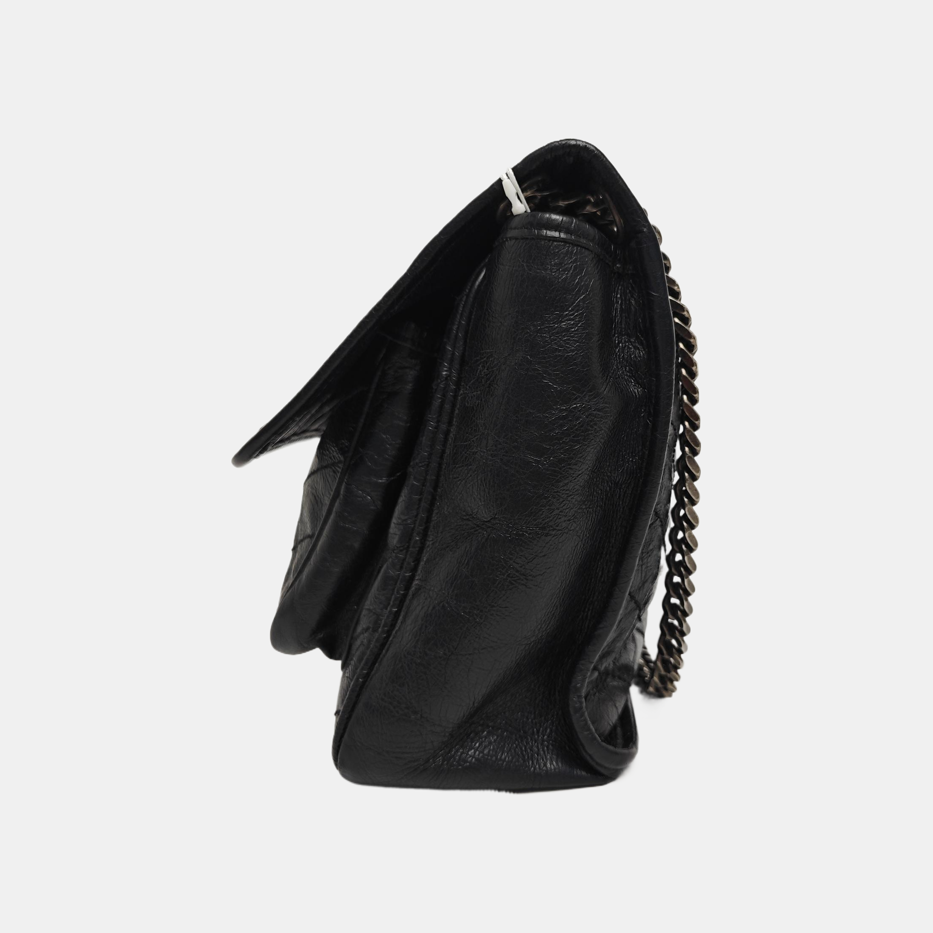 NIKI Medium Chevron Calfskin Black