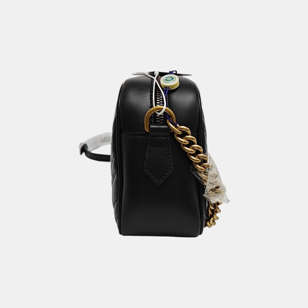 GG Marmont Small Quilted Calfskin Black