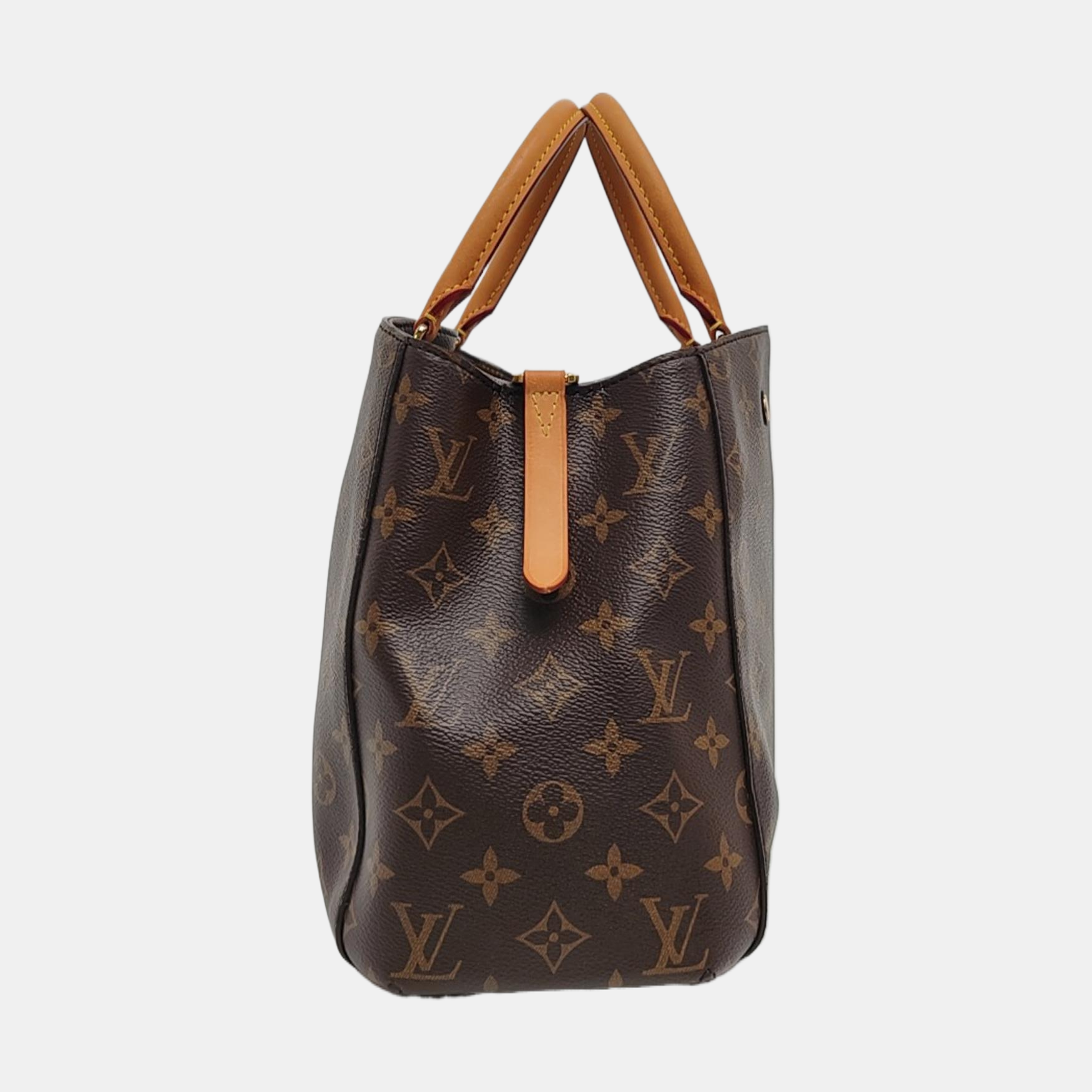 MONTAIGNE MM Monogram Coated Canvas Brown