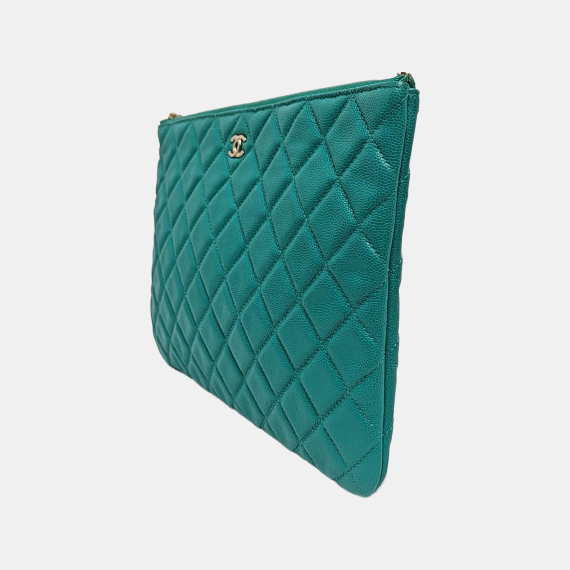 Quilted Grained Calfskin Green