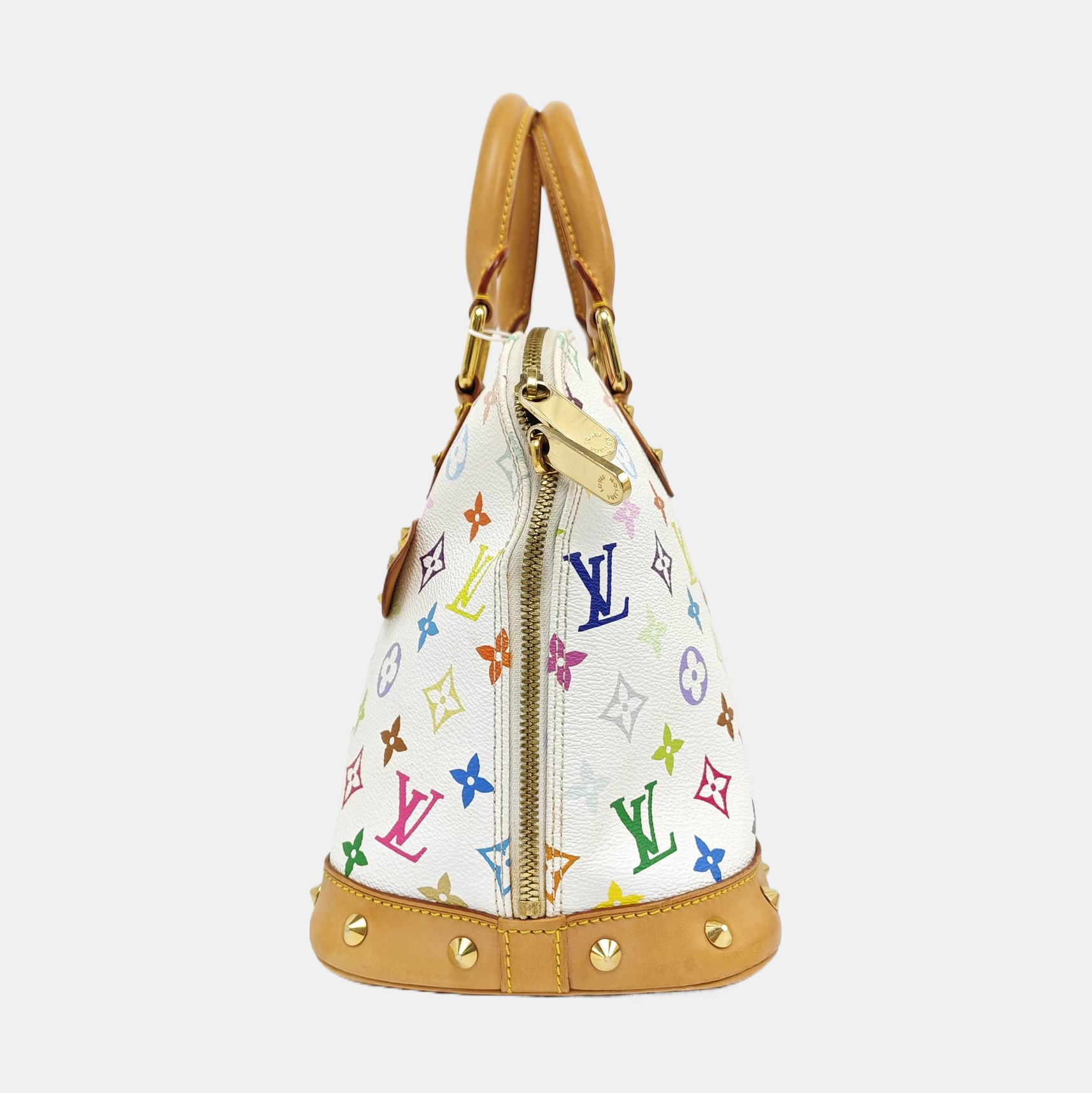 LV × TM Alma Pequeño Lona Monogram Revestida Blanca