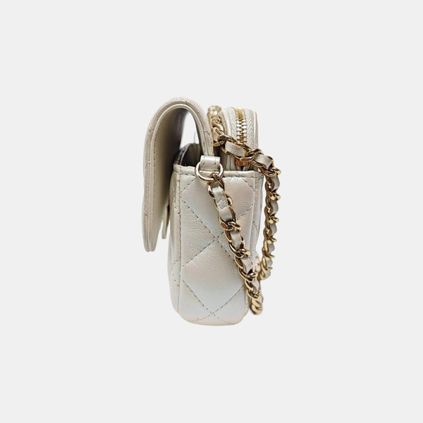 CLASSIC FLAP Mini Quilted Calfskin Metallic