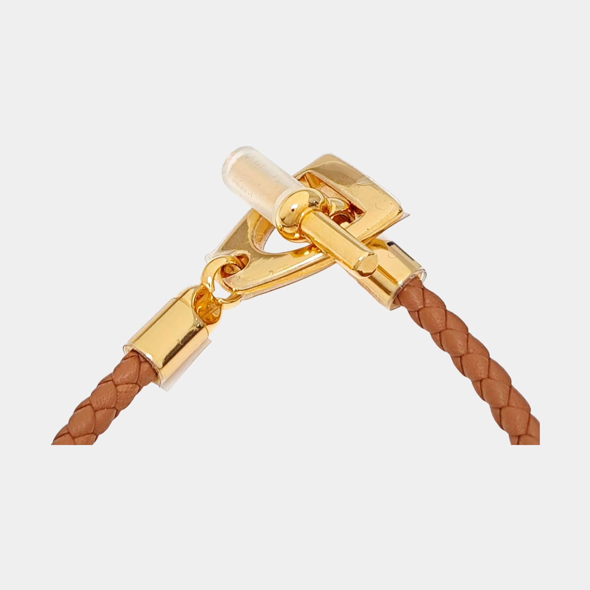 Jumbo Hook Leather Brown Bracelet