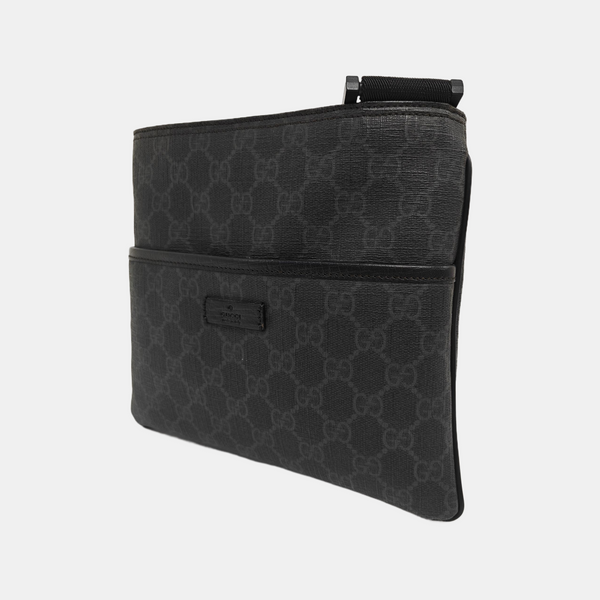 Coated Canvas Clutch Black