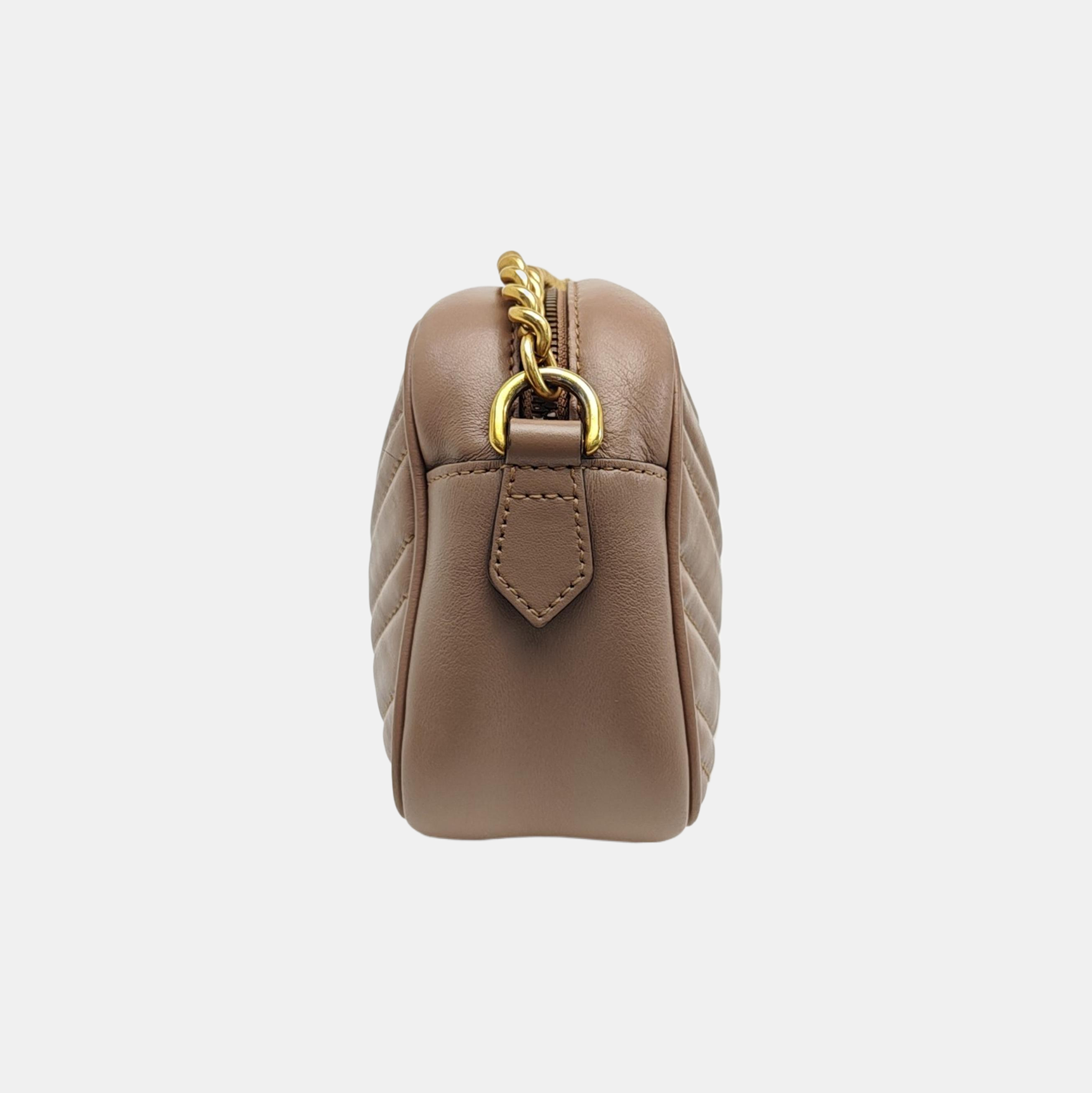 GG Marmont Small Quilted Calfskin Beige