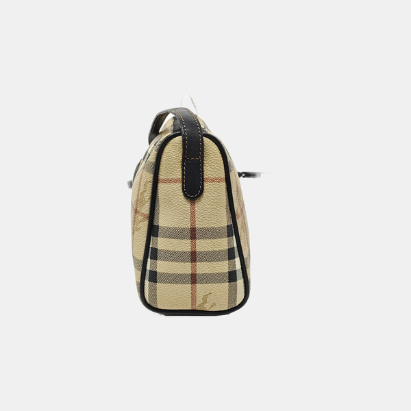 Coated Canvas Shoulder Bag Beige