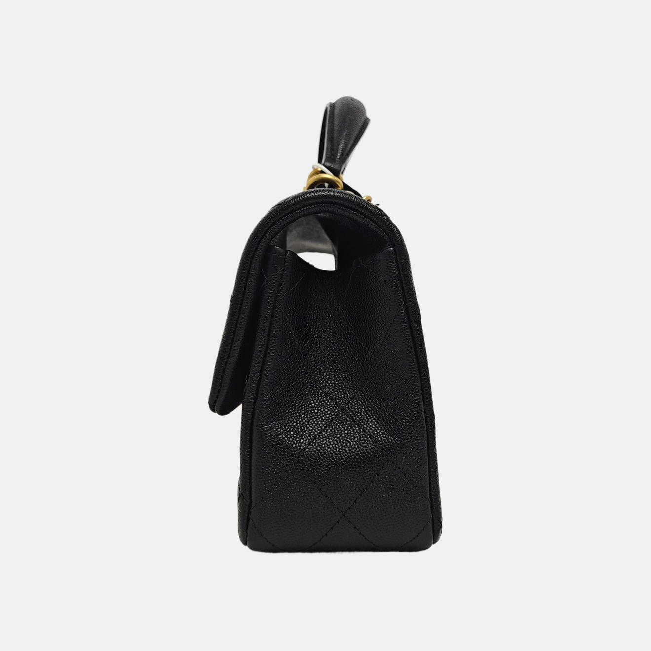 CLASSIC FLAP Mini Quilted Grained Calfskin Black