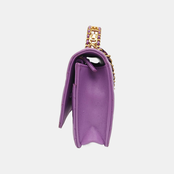 KELLY Quilted Calfskin Purple