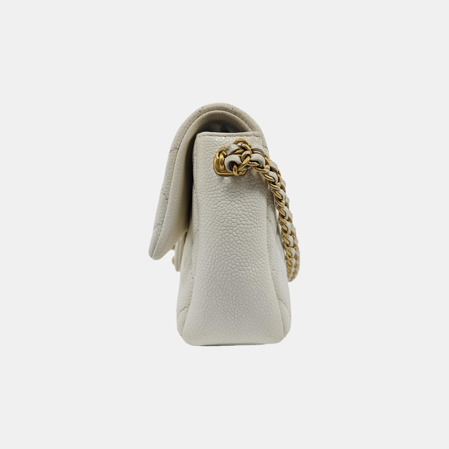 Quilted Grained Calfskin White
