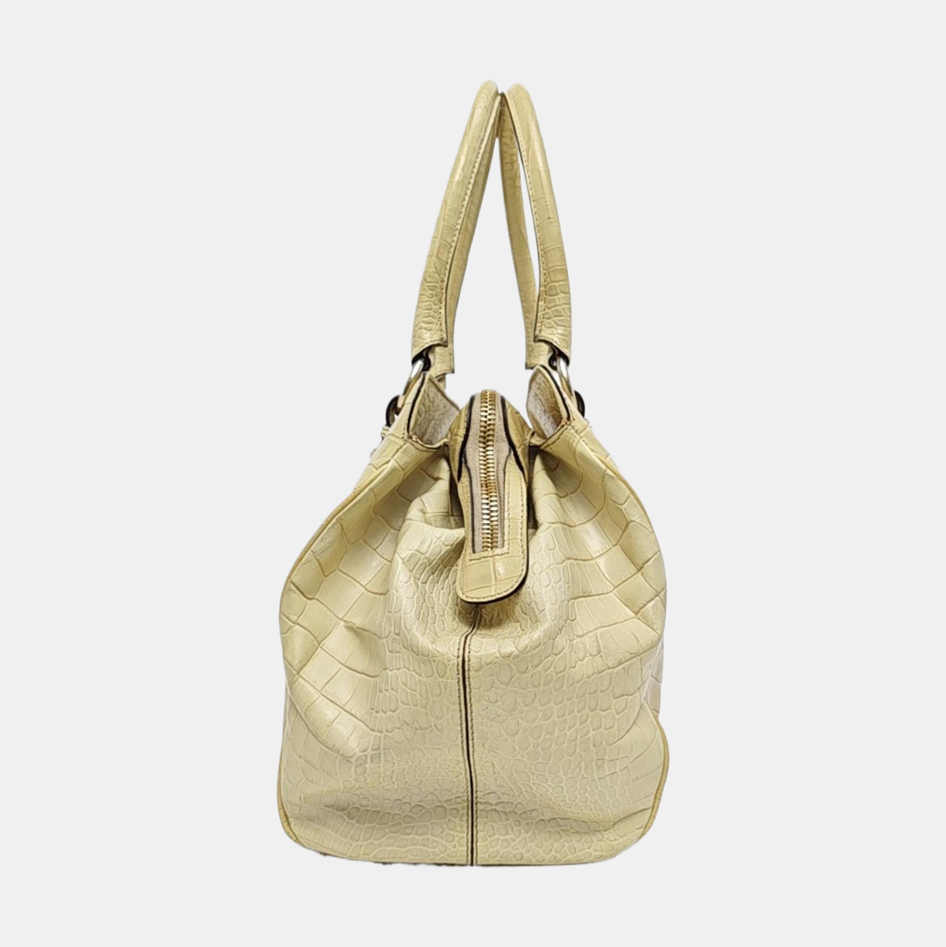 Calfskin Top Handle Bag Yellow