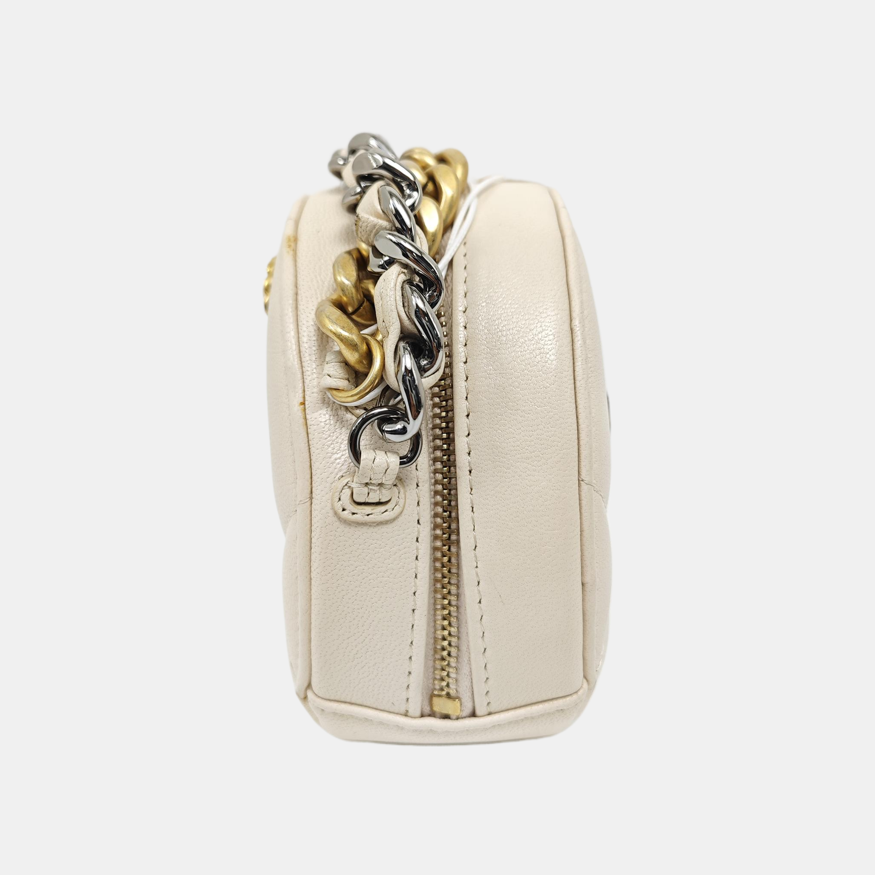 CHANEL 19 Small Quilted Lambskin White