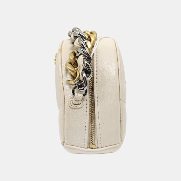 CHANEL 19 Small Quilted Lambskin White