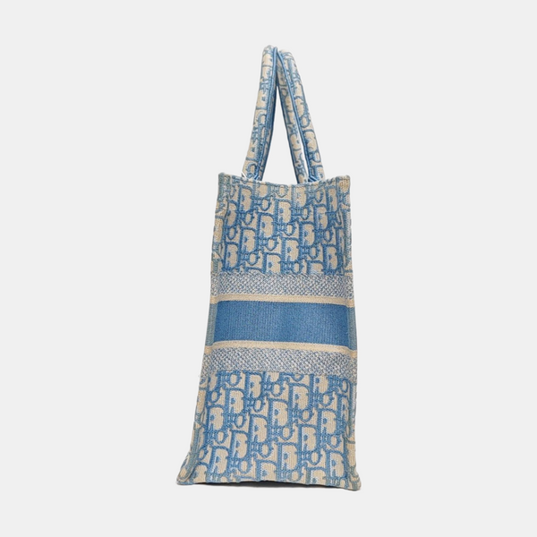 Book Tote Medium Oblique Canvas Blue