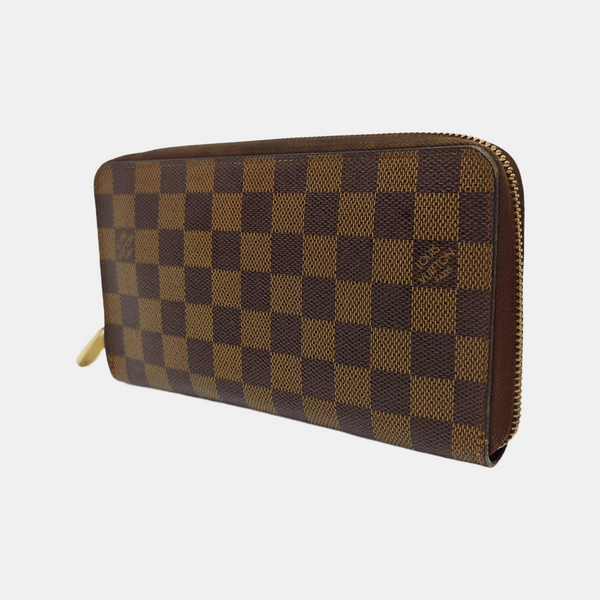 ZIPPY Damier Ebene Coated Canvas Brown Wallet