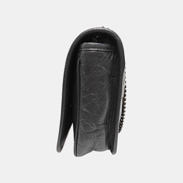 NIKI Mini Chevron Calfskin Gray