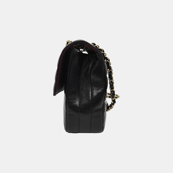 Bolso de hombro de cuero negro