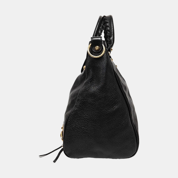 Classic Metallic Edge City Small Lambskin Black