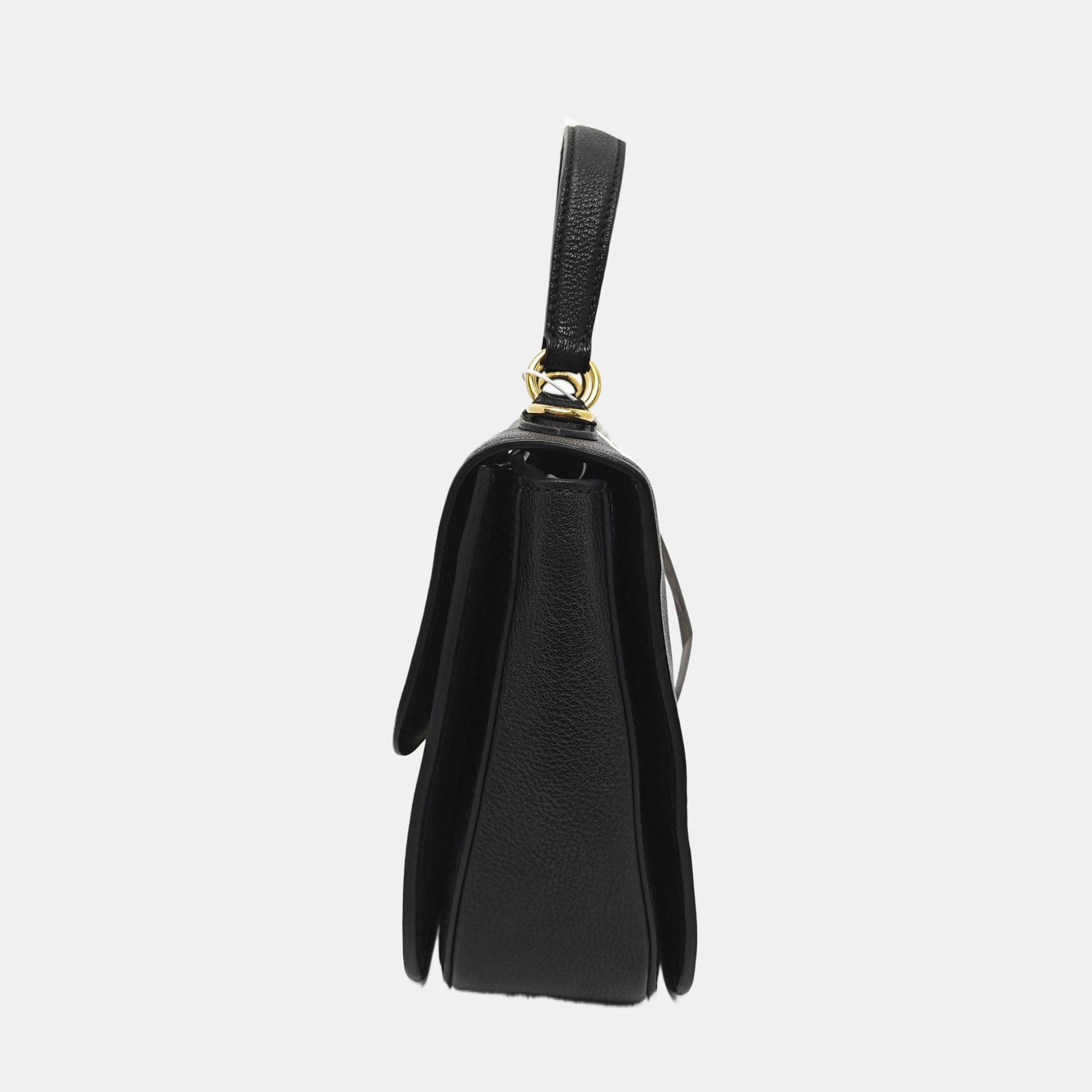 Calfskin Top Handle Bag Black