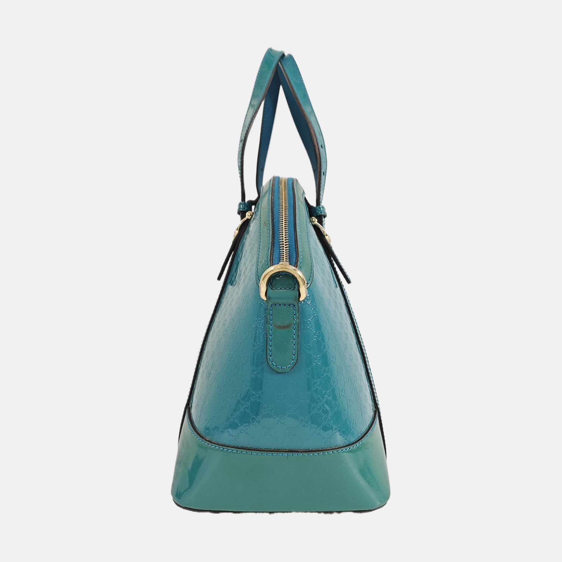 Monogram Patent Leather Shoulder Bag Blue