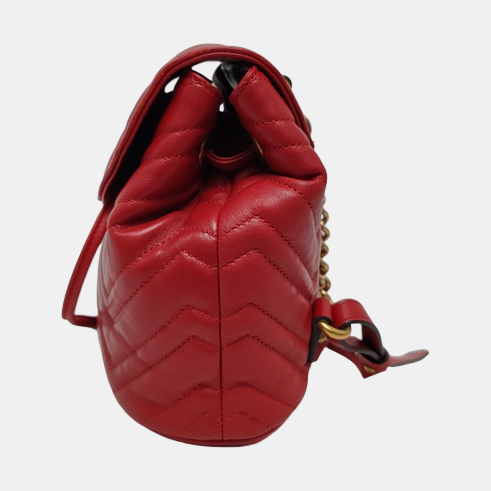 GG Marmont Super Mini Quilted Calfskin Red